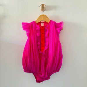 TIA CIBANI FLORENCE PLEATED ROMPER MOJAVE PINK